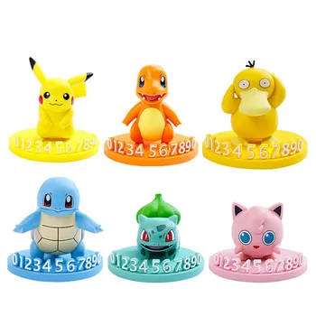 

TAKARA TOMY Pokemon Cute Pikachu Charizard Venusaur Psyduck Jigglypuff Action Figure Dolls for Temporary Car Parking Number Card