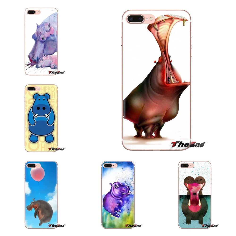 Мягкие прозрачные чехлы для Xiaomi Redmi 4 3 3S Pro mi 4i 4C 5 5s Max Note 2 hippos с мультяшным рисунком