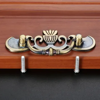 DRELD 64mm Antique Brass Pull Handles for Kitchen Cupboard Drawer Cabinet Door Retro Jewelry Box Handle Furniture Knobs Hardware