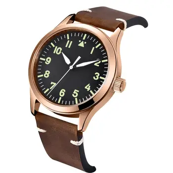 

42mm rosegold Automatic mens watch Luxury seagull miyota Military luminous waterproof Nylon belt 316SS Mechanical wristWatches
