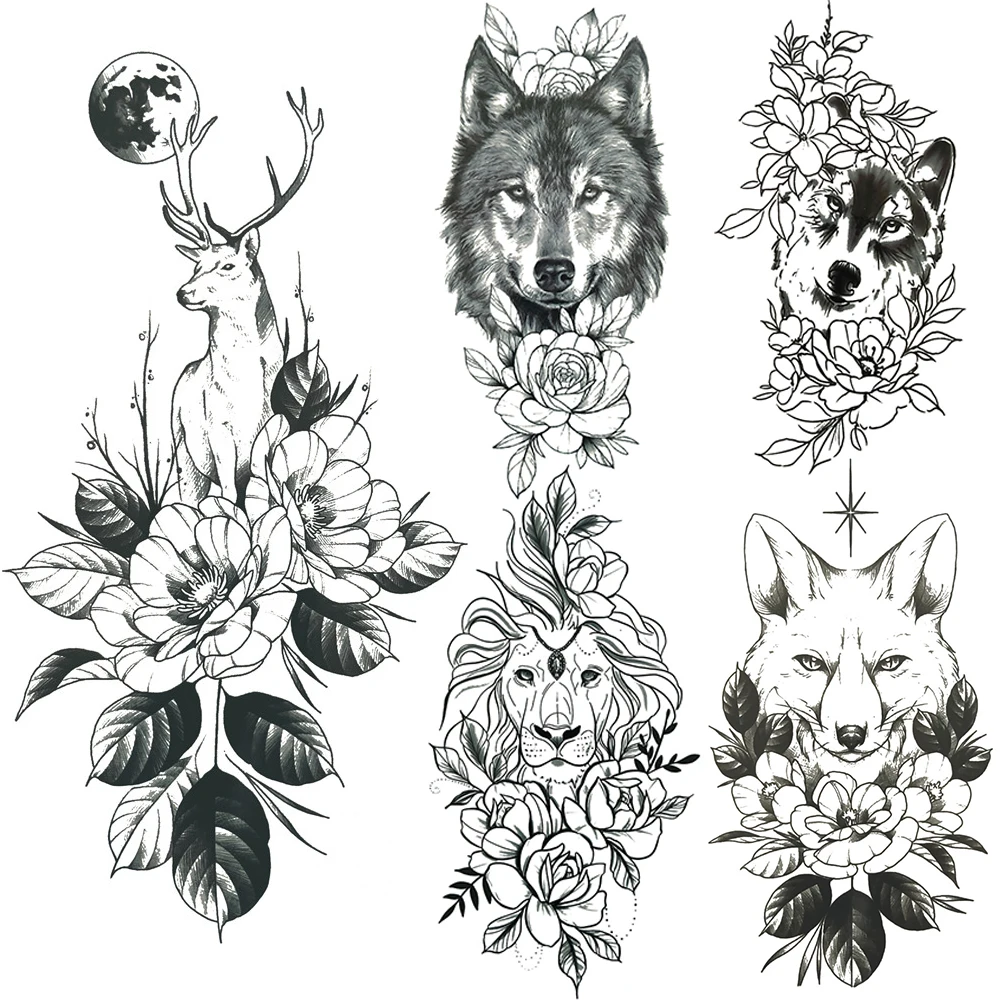 Wolf Flower Tattoo Design Wolf Tattoo for Females Wolf Tatto  Inspire  Uplift