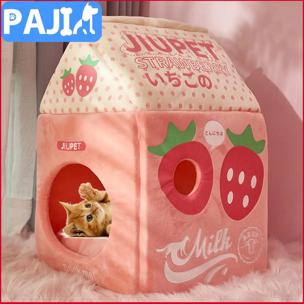 Casa Bonita para mascotas, cama cálida de invierno para gatos, cueva suave de felpa para gatos, cojín para tumbona, tienda para perros, Pubby perrera, casa para gatitos, suministros para mascotas - 100 cosas bonitas para la casa