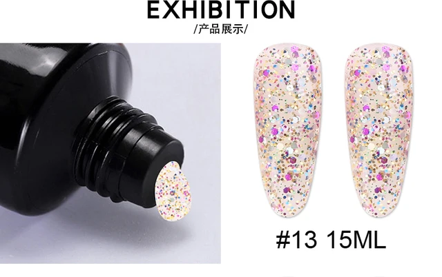 15ml Poly Acrylic Gel For Nail 22 Color Spangle Crystal Extension Gel UV/LED Light Quick Extension Nail Without Paper Holder&_&* 13