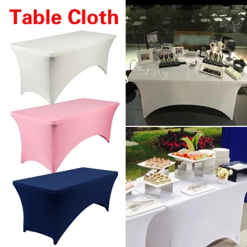 

Spandex Home Kitchen Dining Table Linen Cloth Cocktail Rectangular Table Cover High Stretch Hotel Wedding Tablecloth Covers