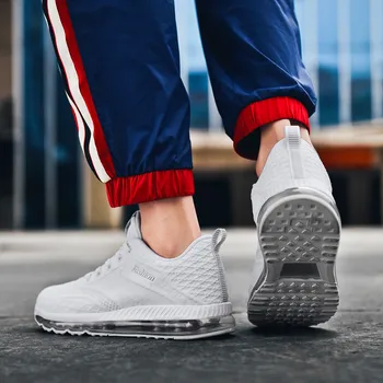 

High quality men's non-slip comfortable casual shoes mesh sports shoes breathable outdoor lace-up air cushion shoes large size