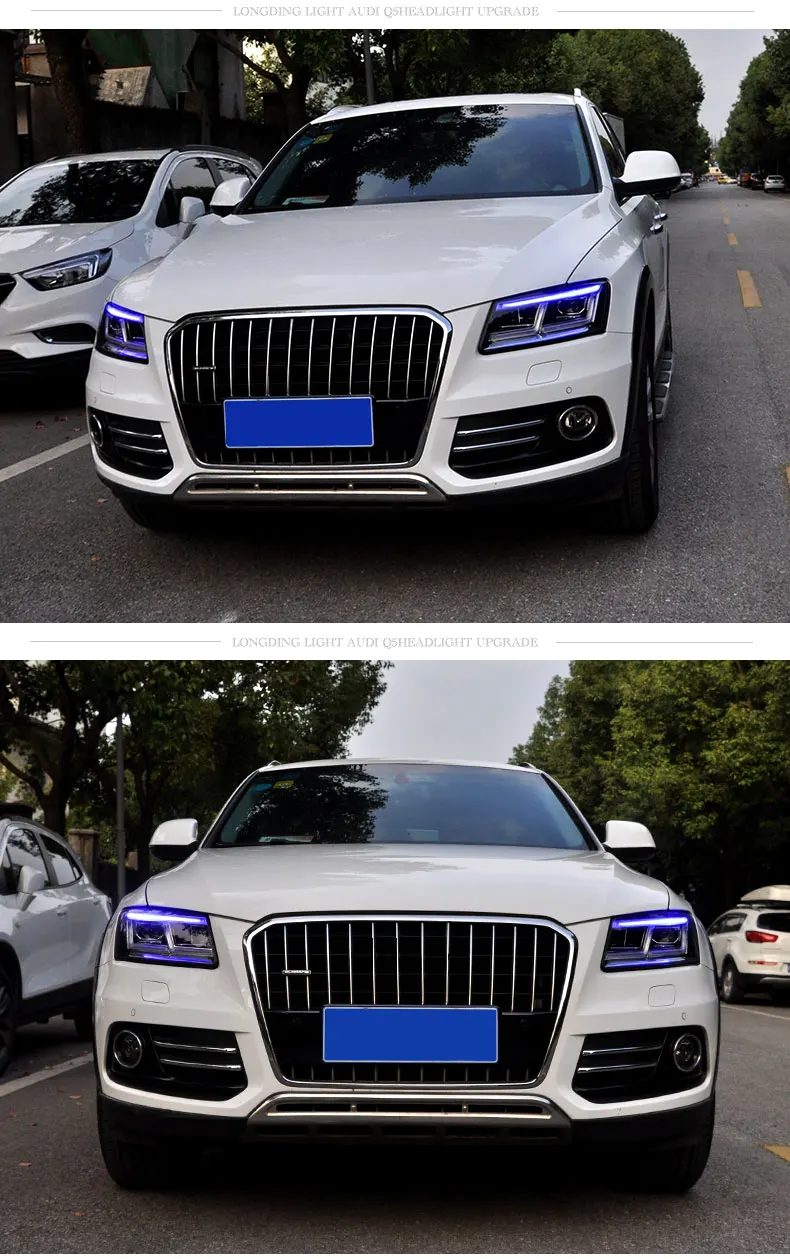 Автомобильный стильный головной фонарь для Audi-Q5 2009- светодиодный чехол для фар для Q5 все светодиодный Двойной Луч би-светодиодный объектив