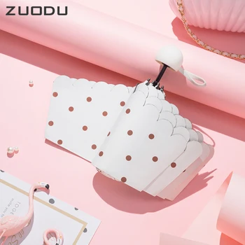 

Mini Pocket Women Umbrella Folding UV Protection Sun Rain Parasol Quality Umbrella Gift Portable Windproof Travel Pink