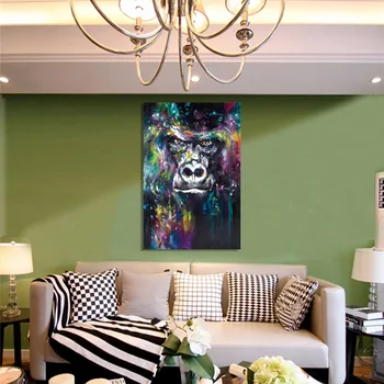 

Gorilla King Kong Canvas Oil Painting Animal Posters and Prints For Home Living Room Bedroom Wall Art Decor Paintings