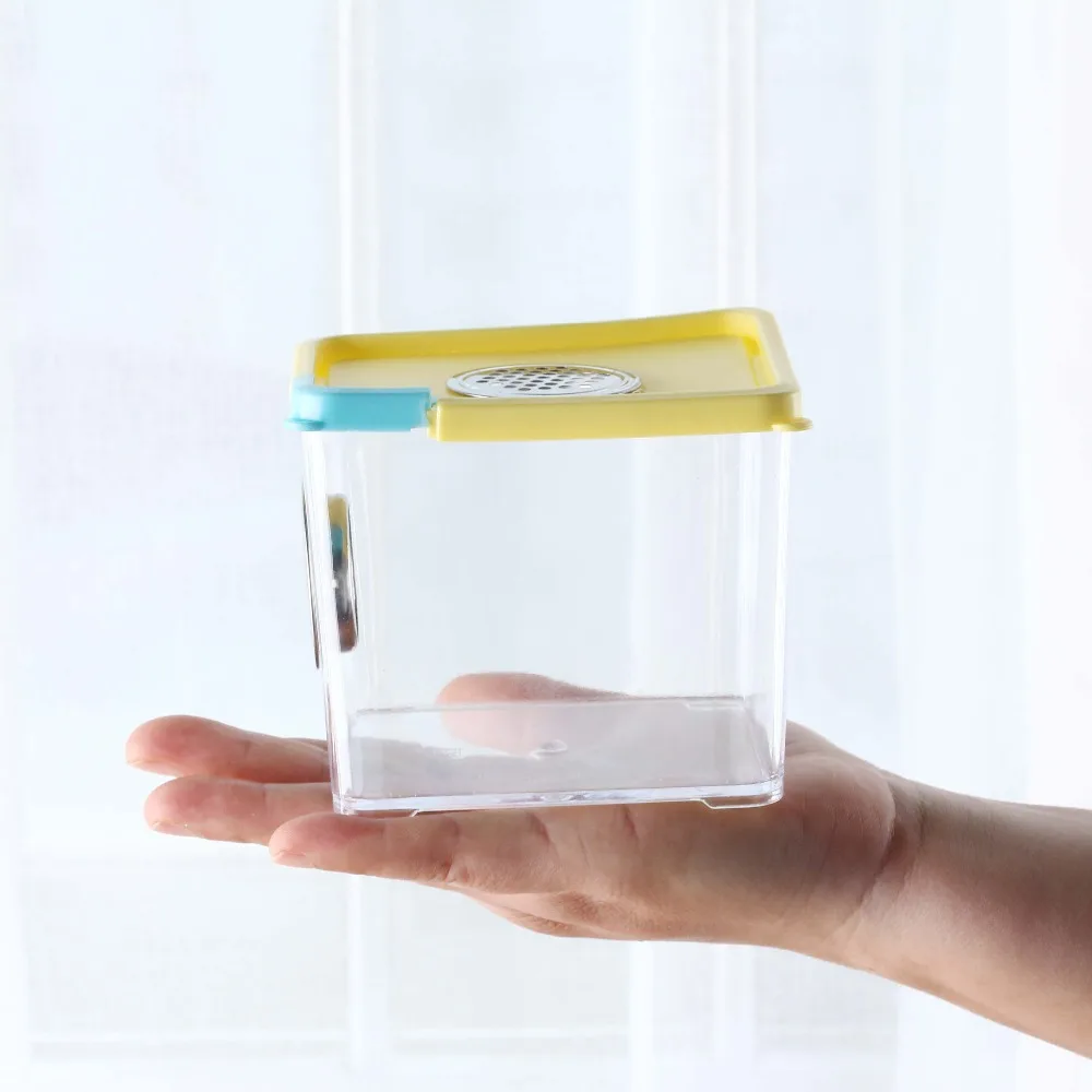 Пластиковая коробка для кубического mantis, Кристальный бак для насекомых, для маленьких животных, для кормления, PS клетка, рептилии, для отдыха, развлечения, для среды обитания домашних животных, контейнер