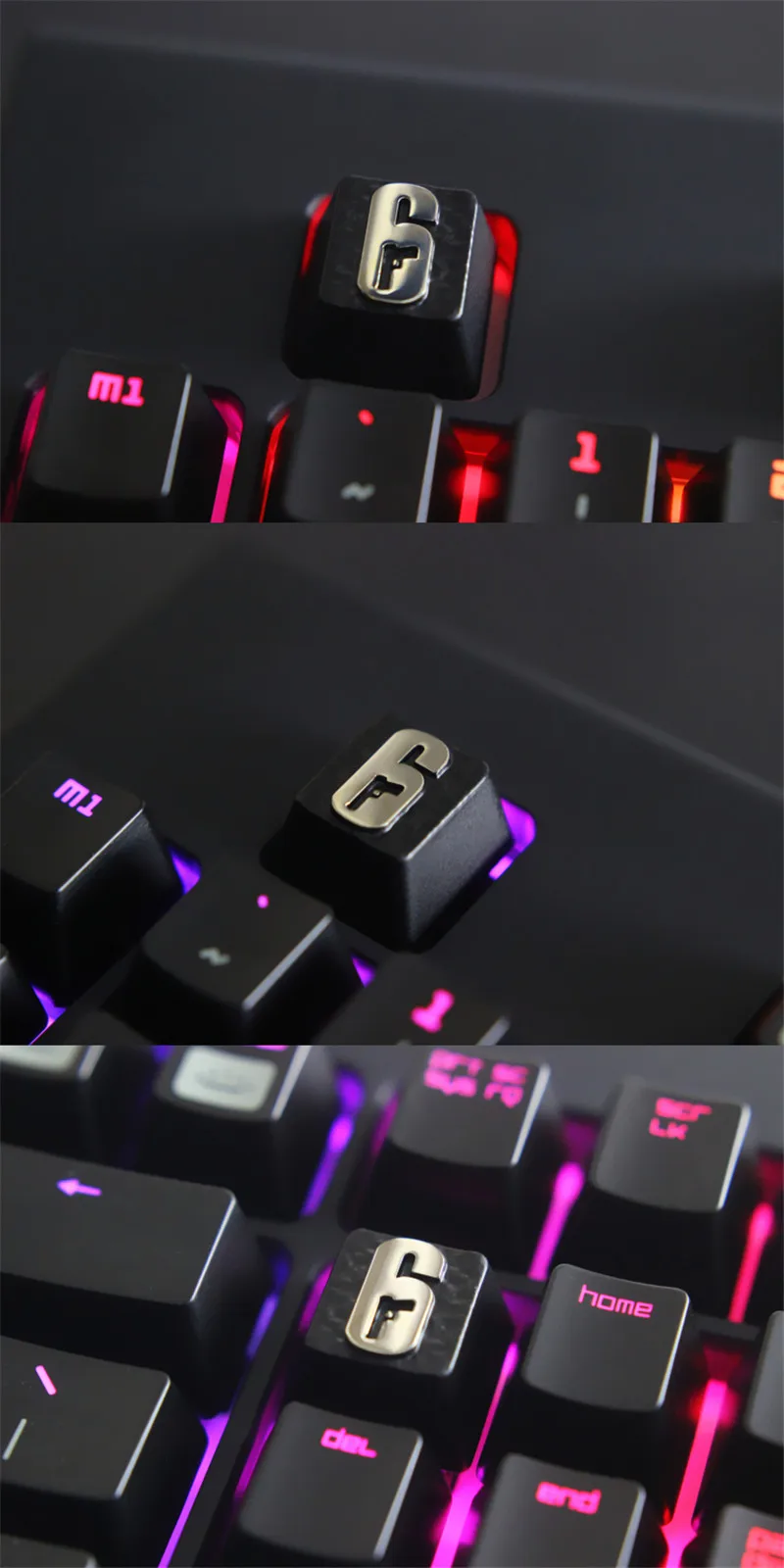 Siancs 1 шт. DIY Радуга шесть осада Keycap цинк алюминий сплав для механической клавиатуры стереоскопический рельеф игра Keycap R4 высота