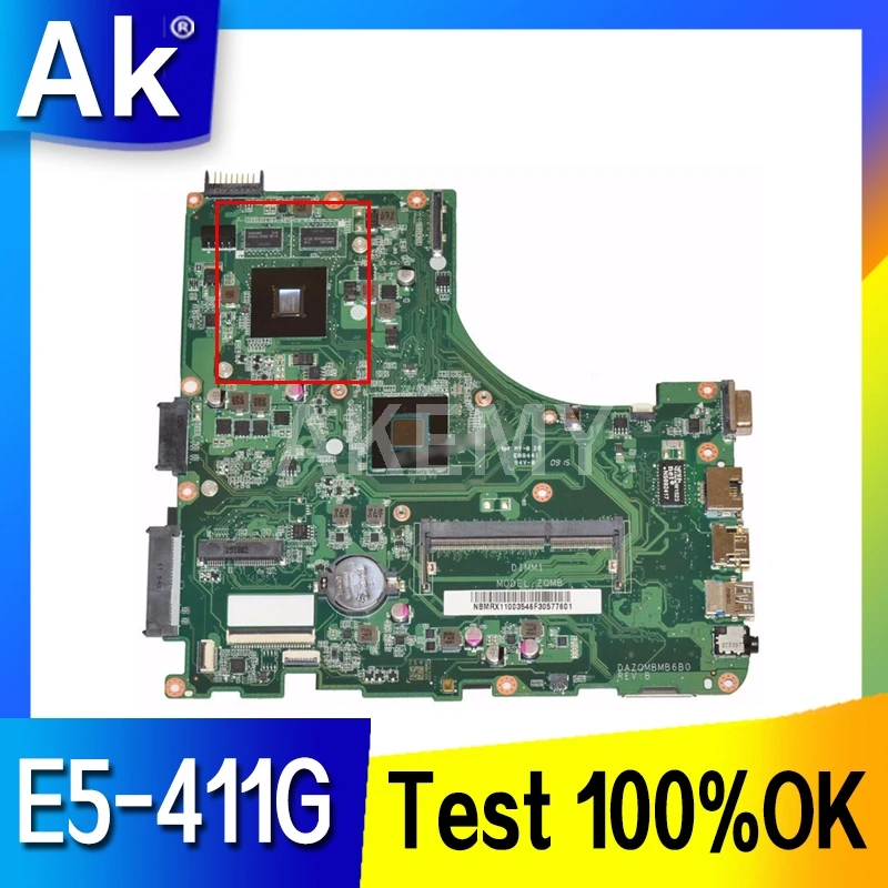 US $69.09 Akemy  Laptop Motherboard for Acer aspire E5411 E5411G Main Board DAZQMBMB6B0 NBMRX11002 NBMRX11002 DDR3
