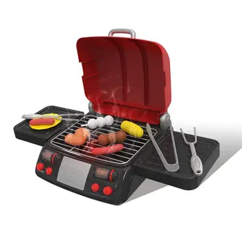 

Yiwa Girls Kitchen Pretend Play Toys Simulation Electric BBQ Grill Sausage Wing Tomato Sauce Cooking Machine Kids Children Toy