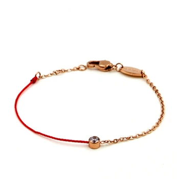 

Silver Chain Rose Crystal Rope Lucky Transporter Red Rope Bracelet Anklet OL single diamond Fashion Women Jewelry Gift Pink Rope