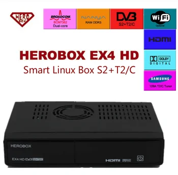 

HEROBOX EX4 HD Enigma2 Support DVB-S2/T2/C Satellite Receiver Linux System New Version of Solo pro V4 Support CCCAM Youtube IPTV