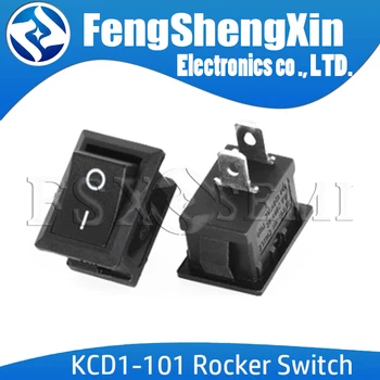 

10pcs/lot New Push Button Switch 15x21mm SPST 2Pin 6A 250V 10A 125V KCD1-101 Snap-in On/Off Boat Rocker Switch 15MM*21MM Black