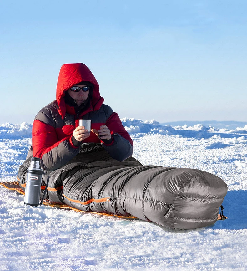 NatureHike 800 наполнитель питания вниз спальный мешок с компрессионный мешок-Ультра легкий зимний мумия мешок для Поход Кемпинг
