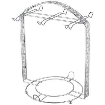 

Silver Plating Coffee Cup Hob Cup Dish Rack Can Hang Most 6 Cups and Saucers Metal Stand Holder