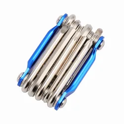 Kit de réparation de vélo multifonction 11 en 1, clé, tournevis, chaîne, rayons hexagonaux, outils de cyclisme en montagne 