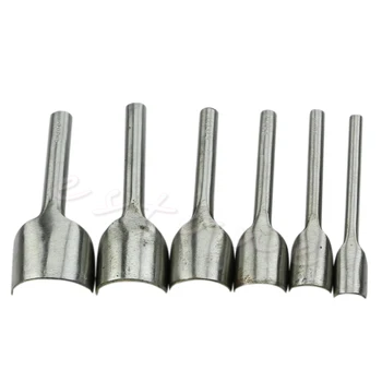 

6pcs 15-40MM Leather Craft Tools Half-Round/V Cutter Punch Strap Belt Wallet End