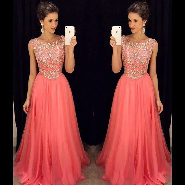 Vestidos Do Baile De Finalistas/популярное платье трапециевидной формы без рукавов с кристаллами для выпускного вечера