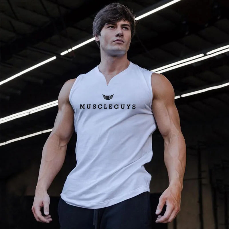 Brand Gym Clothing Mens V Neck Compression Vest Fitness Tank Top Cotton  Bodybuilding Stringer Tanktop Workout Sleeveless Shirt|Tank Tops| -  AliExpress