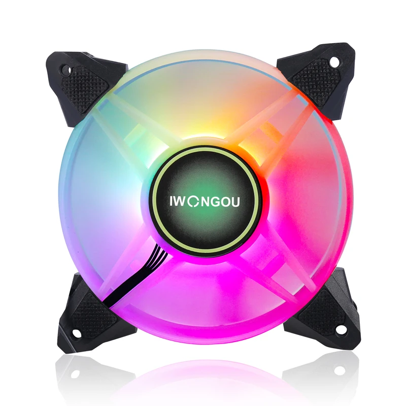 Iwongou pc Fan Rgb 120 mm Aura Sync Cooler Ajustável Ajustar a Velocidade Led 12cm Kit In1 Argb Computador Case Controlador de Refrigeração Ventiladores e resfriadores - Imagem 2