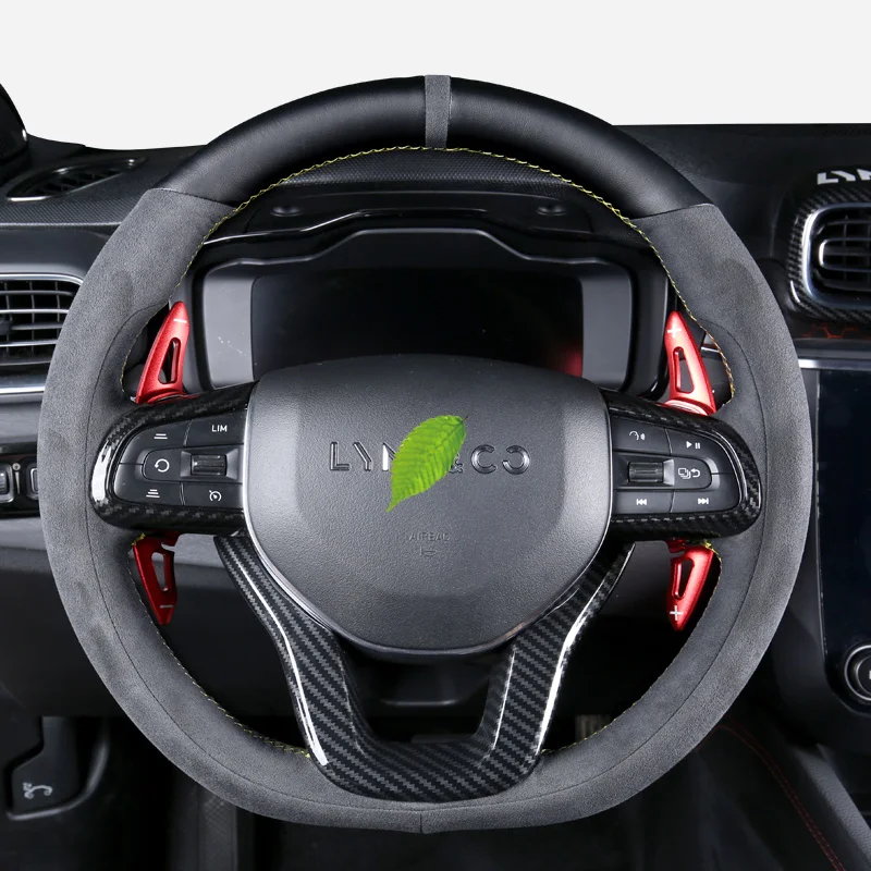 

DIY Alcantara Hand Sewing Car Steering Wheel Cover For LYNK&CO 01 02 03 05 06 ZERO hight quality Grip Cover car accessories