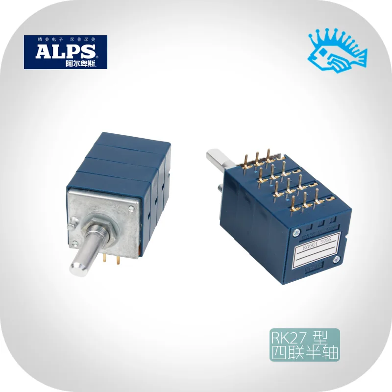 

Japan Original Alps Blue Case RK27 Quad Balanced Volume Potentiometer Half Shaft 25mm10ka 50kA