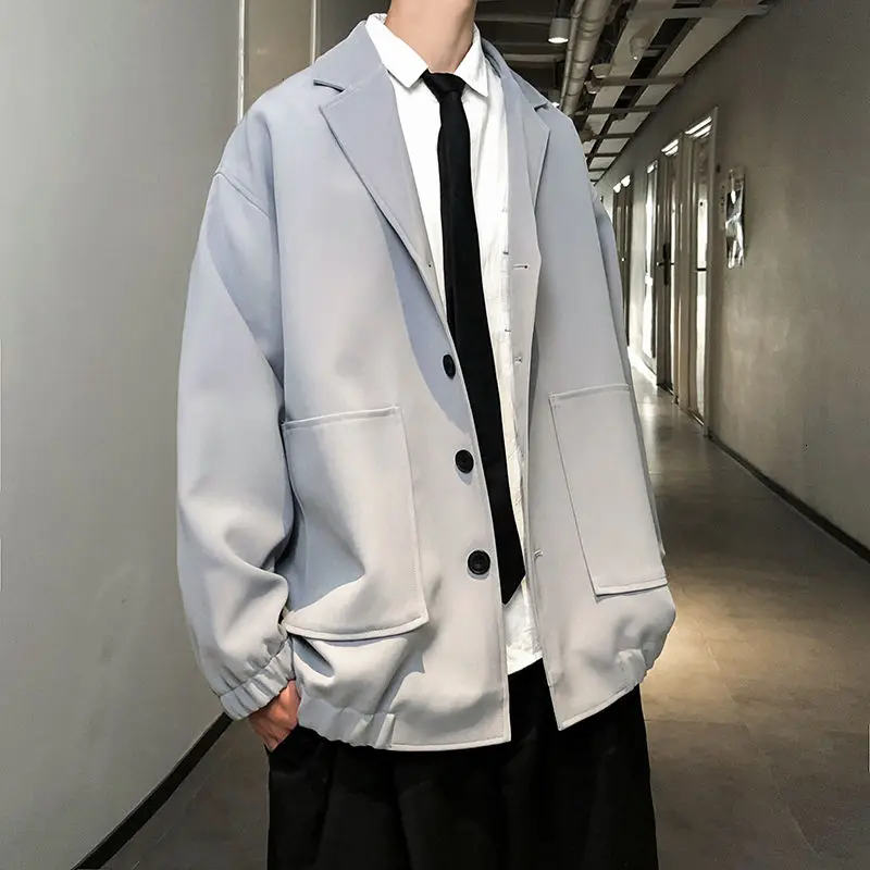 

2020 Autumn And Winter New Youth Popular Men's Solid Color Korean Single-breasted Small Suit Fashion Casual Top S-2XL