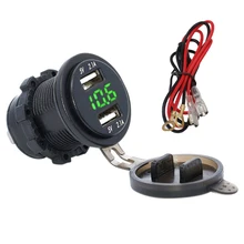 Автомобильный мотоцикл двойной USB зарядное устройство светодиодный цифровой вольтметр 6-40 в водонепроницаемый выход питания 4.2A розетка ATV Лодка 12-24 В Универсальный