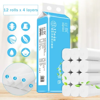 

Hot Sale Soft Paper Towels Dropshipping Smooth Tissue Paper Home Bath Household Bathroom Kitchen Toilet Paper Roll Bulk 12 Rolls