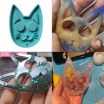 

DIY Cat Key Chain Casting Silicone Mould Crafts Decoration Keychain Pendant Making Tools Crystal Epoxy Resin Mold