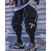 Men's clothes Multi war zone functional wind legged pants large pocket casual Ribbon Harajuku fashion Overalls Street dress 1