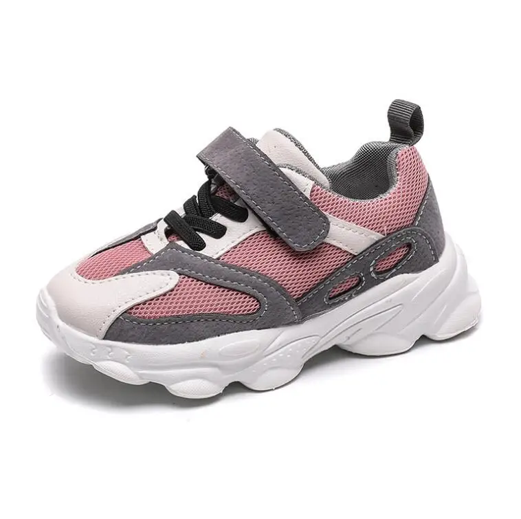 YWPENGCAI осень обувь для детей в стиле пэчворк Цвета мальчиков обувь, женские кроссовки детские спортивные кроссовки для девочек Размеры 26-36 - Цвет: Розовый