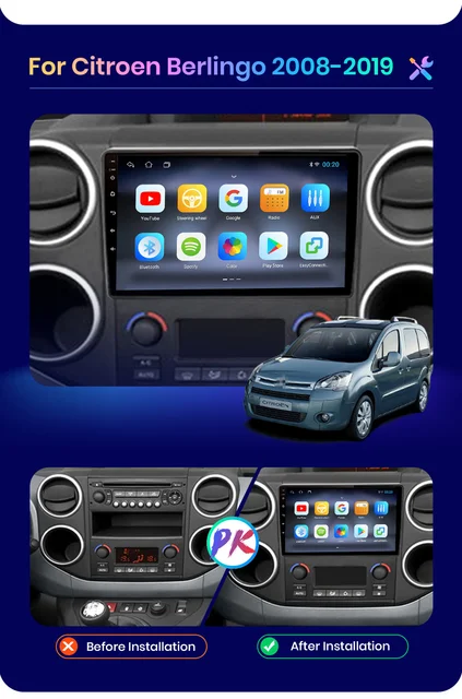 AWESAFE For Citroen Berlingo B9 Peugeot Partner 2008-2019 Car Radio  Multimedia Navigation 2din Android Autoradio CarPlay Stereo