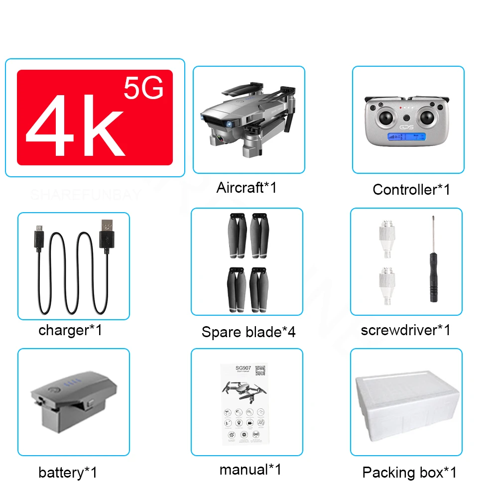 Дрон SG907 gps Дрон камера HD 4k 1080P 5G wifi Двойная камера электронный анти-встряхивание персонаж следящий Квадрокоптер Дроны с камерой - Цвет: 4k foam