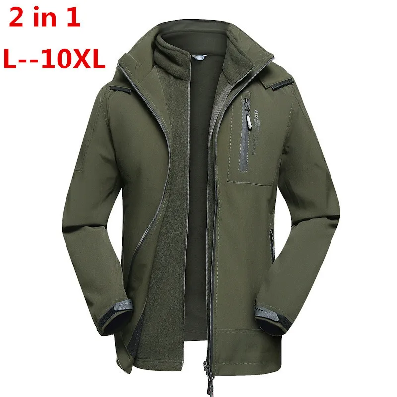 Куртка мужская зимняя 3 в 1 на флисе водонепроницаемая ветрозащитная 10XL 8XL 6XL |