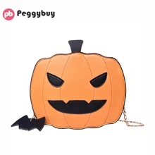 Мультяшная Милая тыква сумка на плечо кожаная женская маленькая Сумки на цепи через плечо Хэллоуин Тыква забавные сумки на плечо милые вечерние сумки