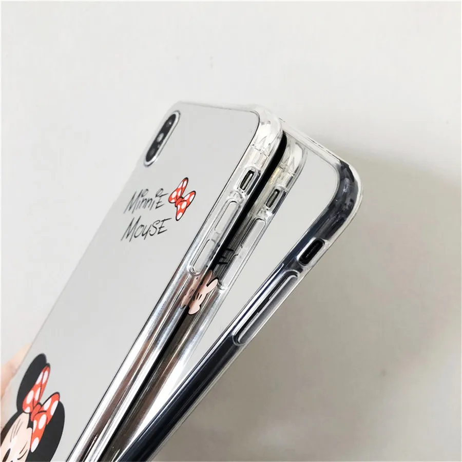 Зеркальный чехол для телефона с изображением Минни Маус для samsung Galaxy S10 S10plus S9 S9plus S8 S8plus, Высококачественная мягкая задняя крышка из ТПУ