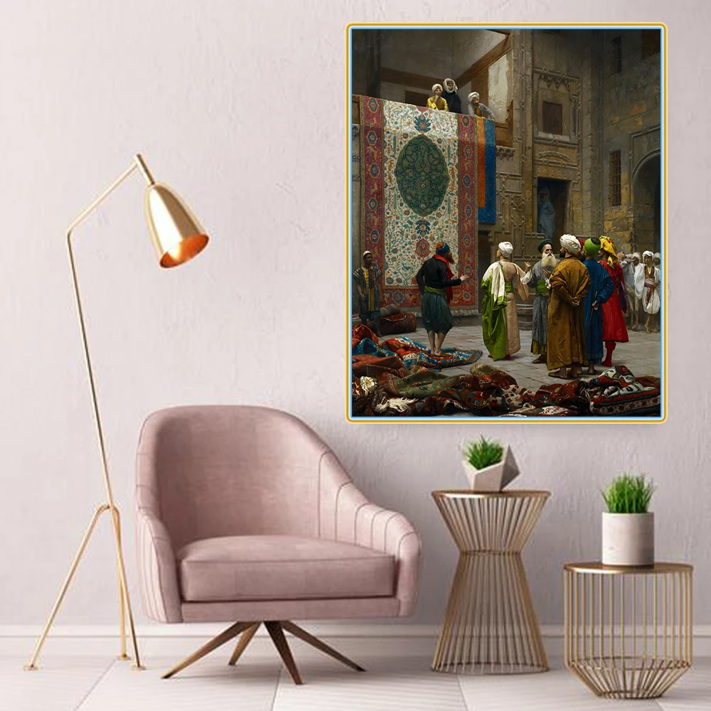 Citon Jean Leon Gerome《The Carpet Merchant》Canvas Oil Painting World Famous  Artwork Picture Modern Wall Decor Home Decoration|Painting & Calligraphy| -  AliExpress