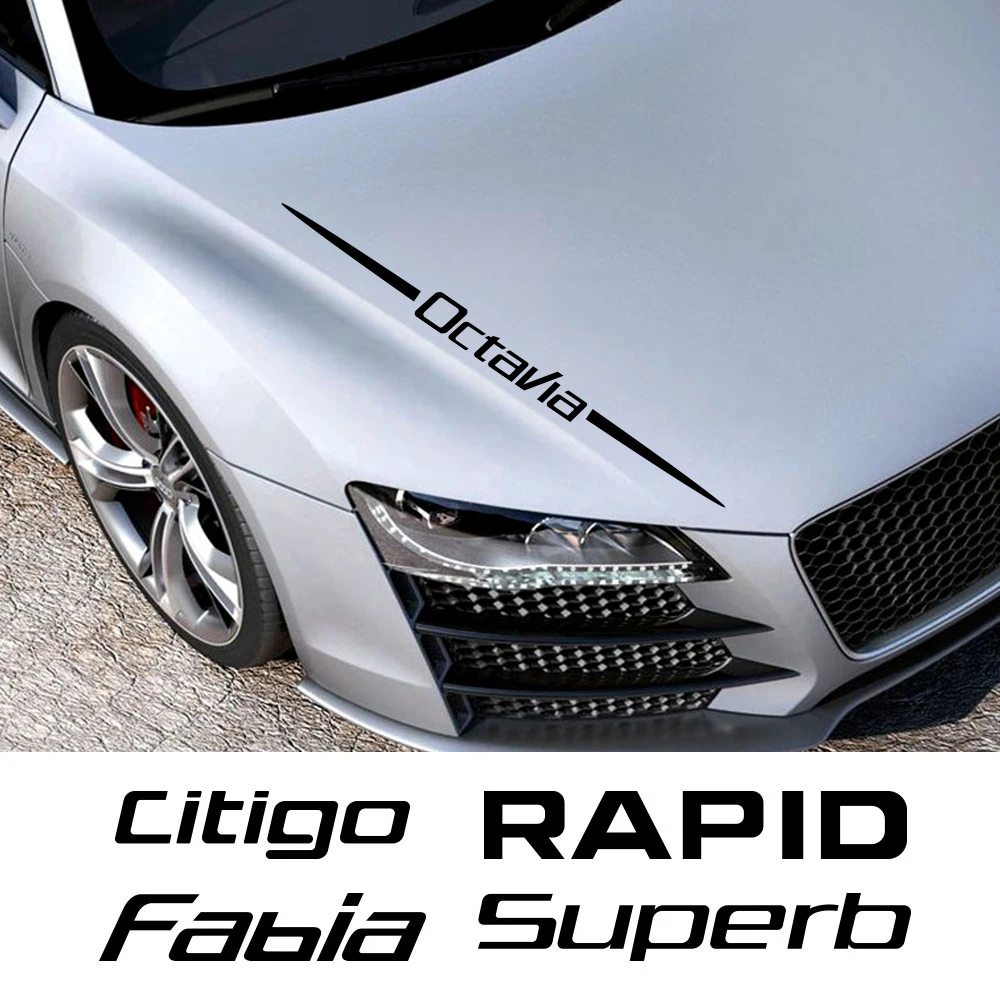 Rufutle Adesivi Auto per Skoda Superb Octavia Rapid Spaceback Rapid, 2 Pezzi Adesivi Decorativi a Strisce Lunghe per Auto, Decalcomanie in Vinile