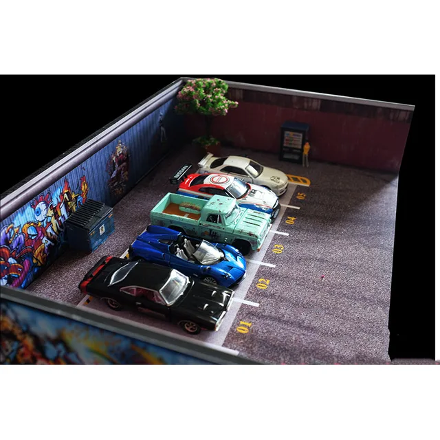 Scene 1/64 Car Repair Library Garage Workshop Background Board for Car Model Parking Vehicle Toys Display Gifts Diy House 6