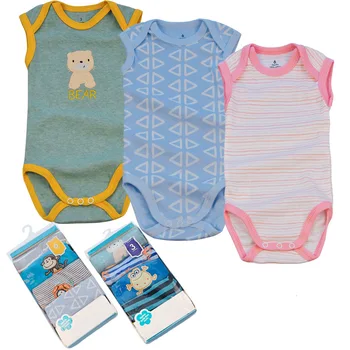 

5 PCS/LOT Newborn Baby Clothing Summer Sleeveless cartoon Boy Girl Clothes 100% Cotton White Kids Baby Bodysuits & Jumpsuits