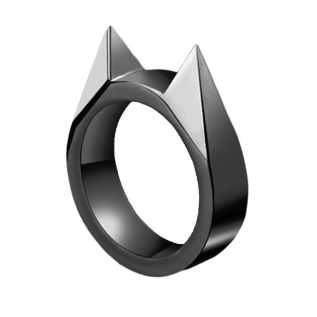 Women Men Safety Survival Ring Tool Self Defence Stainless Steel Ring Finger Defense Ring Tool Silver Gold Black Color