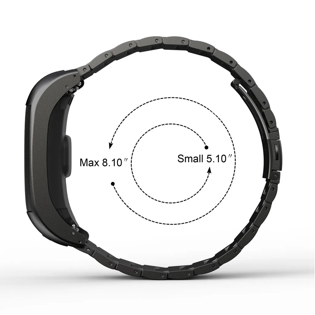 Для Garmin VIVOsmart HR+ твердый ремешок для часов из нержавеющей стали с рамкой роскошный модный ремешок черный серебристый