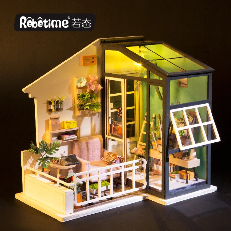 

Robotime DIY Hut Art House Handmade Assembled Model Box Villa Toy Doll House Creative Valentine' Gift