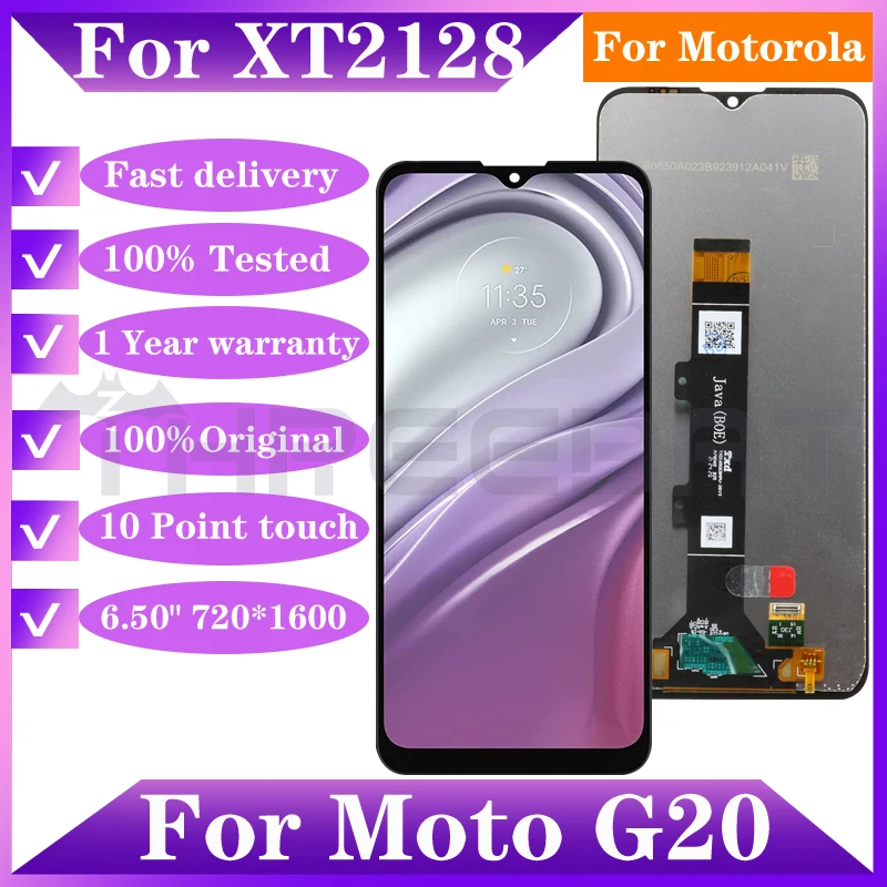 Оригинальный ЖК-дисплей 6 50 дюйма для Motorola Moto G20 XT2128 XT2128-1 сенсорный экран