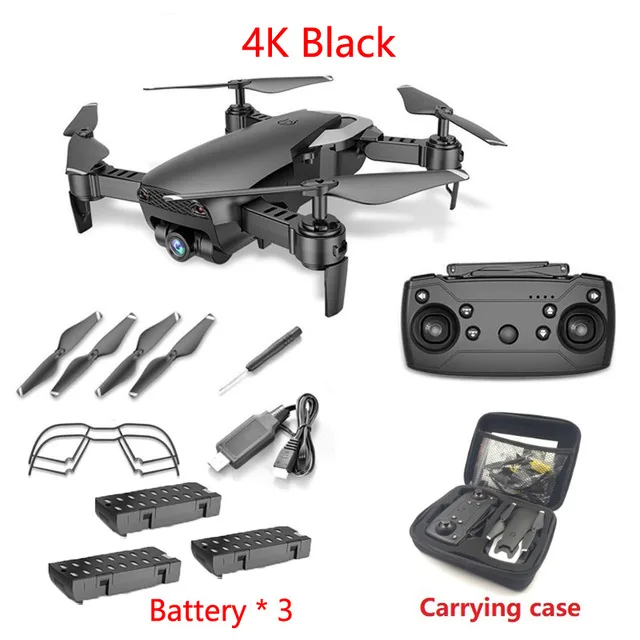 4K Black 3B CB LAUMOX M69G FPV RC Дрон 4K камера оптический поток селфи Дрон складной Wifi Квадрокоптер вертолет - Цвет: 4K Black 3B CB