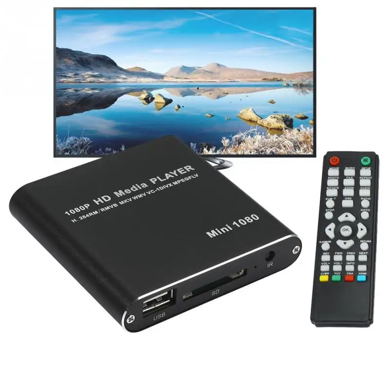 1080P HDD плеер USB хост Мини медиа домашний аудио Full HD HDMI AVI AV Портативный MMC MKV карта памяти чтение легкий