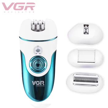 

VGR Rechargeable Epilator Hair Shave Remover Cordless Lady Razor Trimer Clipper Callus Remove Heel Smooth Feet Grinding Head